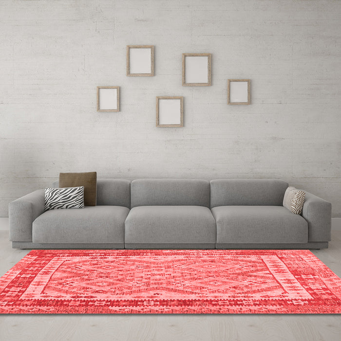 Country Red Washable Rugs