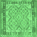 Square Southwestern Emerald Green Country Rug, con1677emgrn