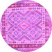 Round Southwestern Purple Country Rug, con1677pur