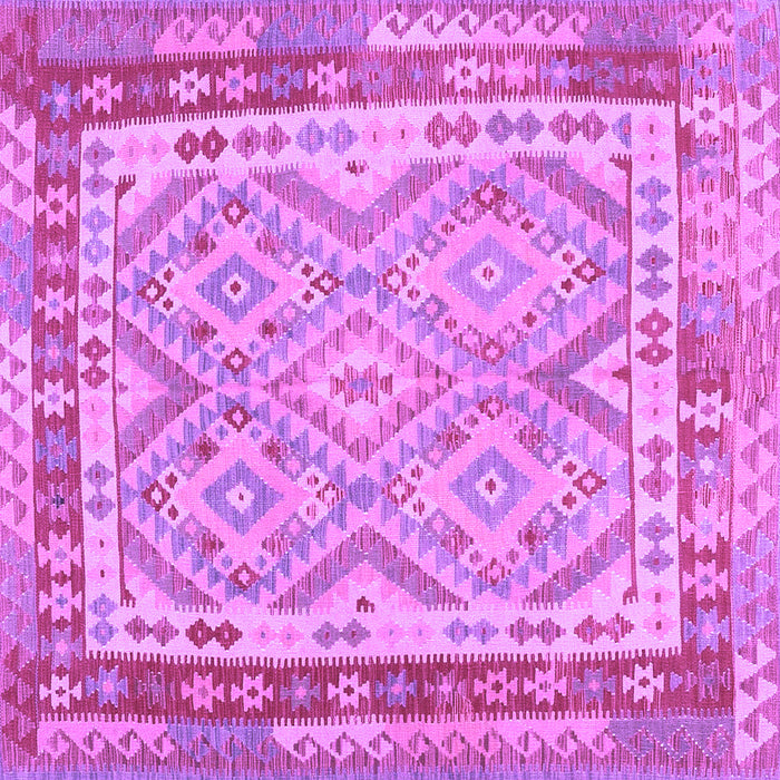 Square Machine Washable Southwestern Purple Country Area Rugs, wshcon1677pur