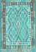 Southwestern Light Blue Country Rug, con1677lblu