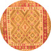 Square Southwestern Orange Country Rug, con1677org