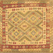 Square Machine Washable Southwestern Brown Country Rug, wshcon1677brn