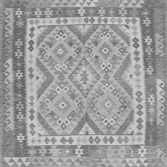 Round Machine Washable Southwestern Gray Country Rug, wshcon1677gry