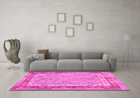 Machine Washable Southwestern Pink Country Rug, wshcon1677pnk