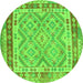 Square Southwestern Green Country Rug, con1677grn