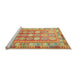 Serging Thickness of Machine Washable Contemporary Metallic Gold Rug, wshcon1678