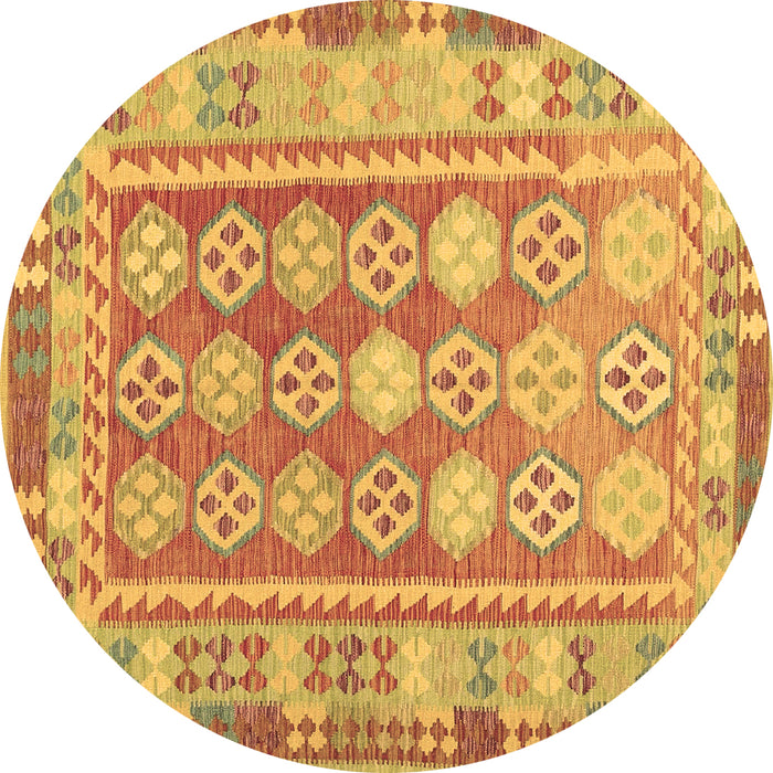 Round Oriental Brown Traditional Rug, con1678brn