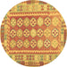 Round Oriental Brown Traditional Rug, con1678brn