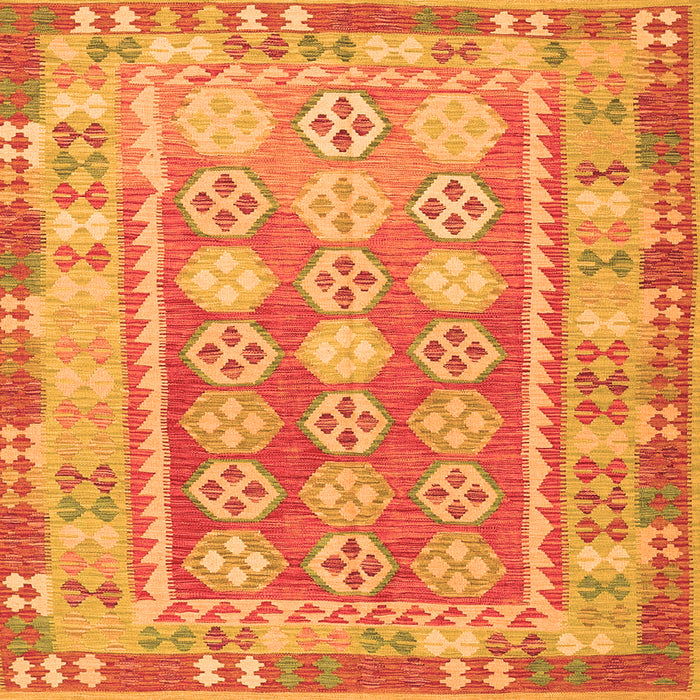 Serging Thickness of Oriental Orange Traditional Rug, con1678org