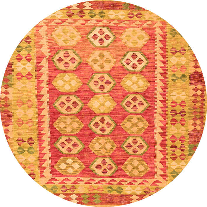 Square Oriental Orange Traditional Rug, con1678org