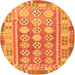 Square Oriental Orange Traditional Rug, con1678org