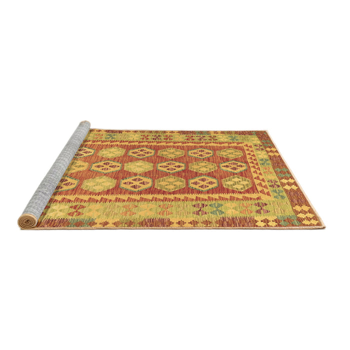 Sideview of Machine Washable Oriental Brown Traditional Rug, wshcon1678brn