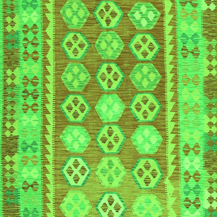 Serging Thickness of Machine Washable Oriental Green Traditional Area Rugs, wshcon1678grn
