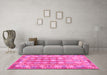 Machine Washable Oriental Pink Traditional Rug in a Living Room, wshcon1678pnk