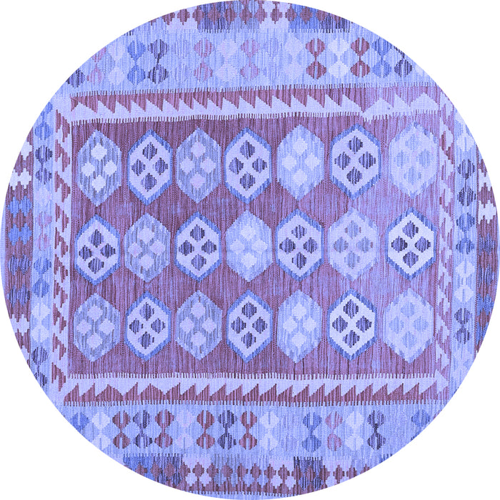 Round Machine Washable Oriental Blue Traditional Rug, wshcon1678blu