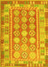 Machine Washable Oriental Yellow Traditional Rug, wshcon1678yw