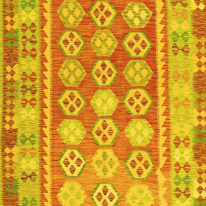 Machine Washable Oriental Yellow Traditional Rug, wshcon1678yw
