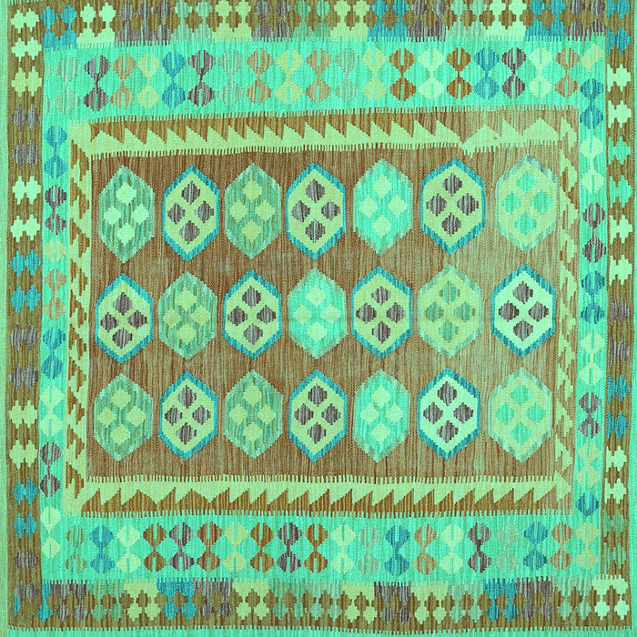 Square Oriental Turquoise Traditional Rug, con1678turq