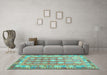 Machine Washable Oriental Light Blue Traditional Rug in a Living Room, wshcon1678lblu