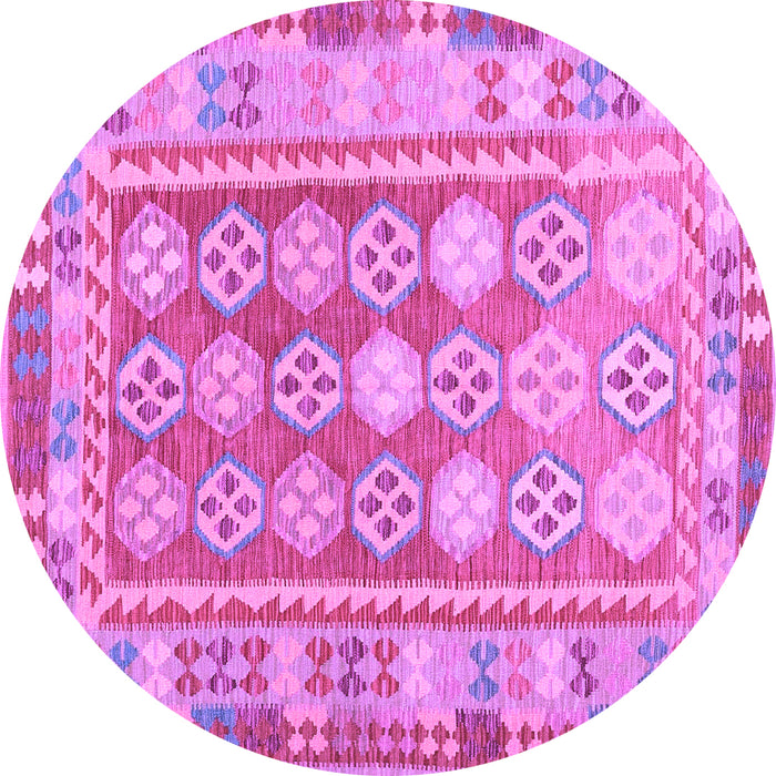 Round Oriental Purple Traditional Rug, con1678pur
