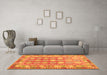 Machine Washable Oriental Orange Traditional Area Rugs in a Living Room, wshcon1678org