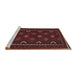 Serging Thickness of Machine Washable Contemporary Sepia Brown Rug, wshcon1679