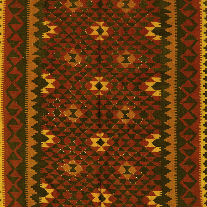 Machine Washable Oriental Yellow Traditional Rug, wshcon1679yw