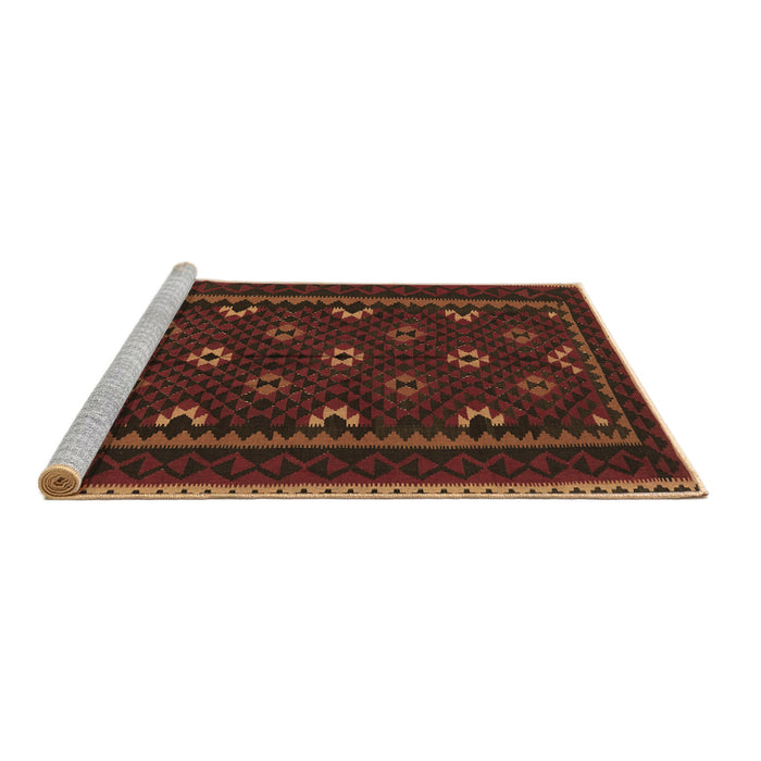 Sideview of Machine Washable Oriental Brown Traditional Rug, wshcon1679brn