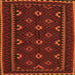 Round Machine Washable Oriental Orange Traditional Area Rugs, wshcon1679org