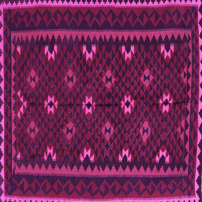 Square Machine Washable Oriental Pink Traditional Rug, wshcon1679pnk