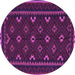 Round Oriental Purple Traditional Rug, con1679pur