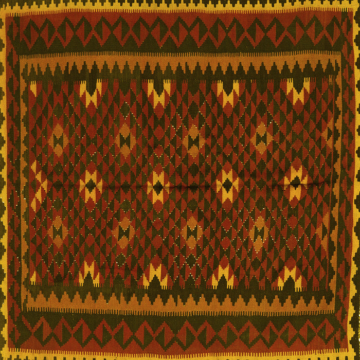 Square Oriental Yellow Traditional Rug, con1679yw