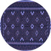 Round Machine Washable Oriental Blue Traditional Rug, wshcon1679blu