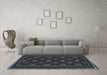 Machine Washable Oriental Light Blue Traditional Rug in a Living Room, wshcon1679lblu