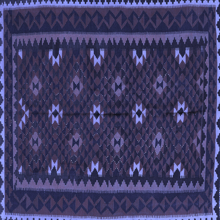 Square Machine Washable Oriental Blue Traditional Rug, wshcon1679blu