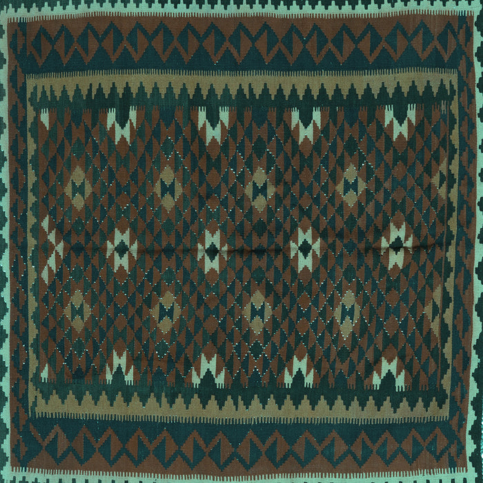 Square Oriental Turquoise Traditional Rug, con1679turq