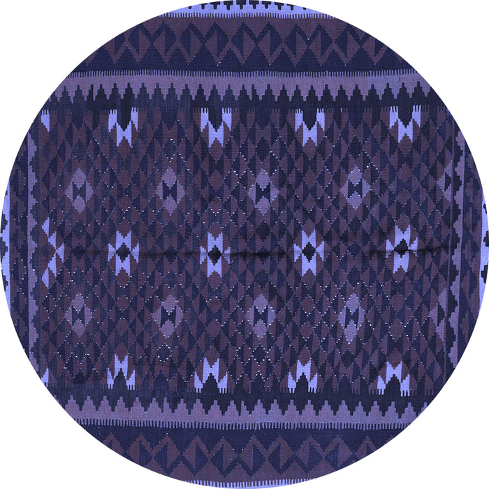 Round Oriental Blue Traditional Rug, con1679blu