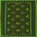 Round Machine Washable Oriental Green Traditional Area Rugs, wshcon1679grn