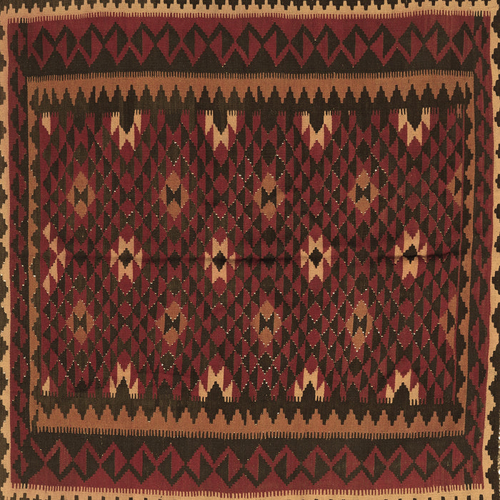 Square Machine Washable Oriental Brown Traditional Rug, wshcon1679brn
