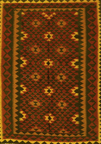 Oriental Yellow Traditional Rug, con1679yw