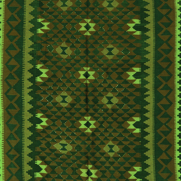 Serging Thickness of Machine Washable Oriental Green Traditional Area Rugs, wshcon1679grn