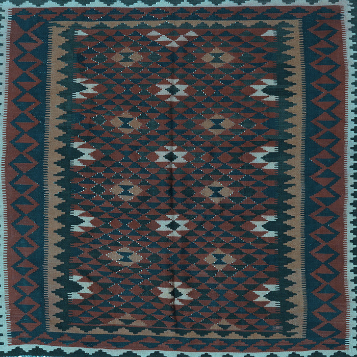 Square Oriental Light Blue Traditional Rug, con1679lblu