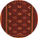 Square Oriental Orange Traditional Rug, con1679org