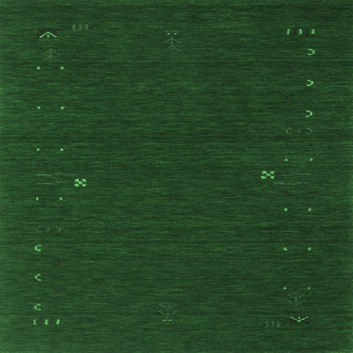 Square Machine Washable Abstract Emerald Green Contemporary Area Rugs, wshcon167emgrn