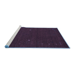 Sideview of Machine Washable Abstract Blue Contemporary Rug, wshcon167blu