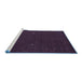 Sideview of Machine Washable Abstract Blue Contemporary Rug, wshcon167blu