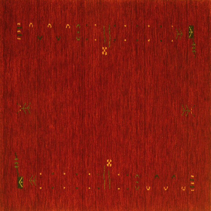 Square Abstract Yellow Contemporary Rug, con167yw