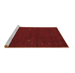 Sideview of Machine Washable Abstract Brown Contemporary Rug, wshcon167brn