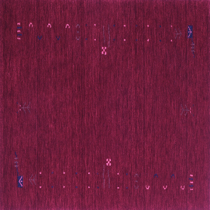 Square Machine Washable Abstract Purple Contemporary Area Rugs, wshcon167pur